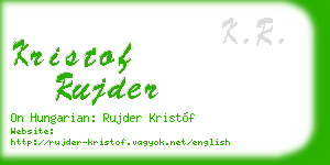 kristof rujder business card